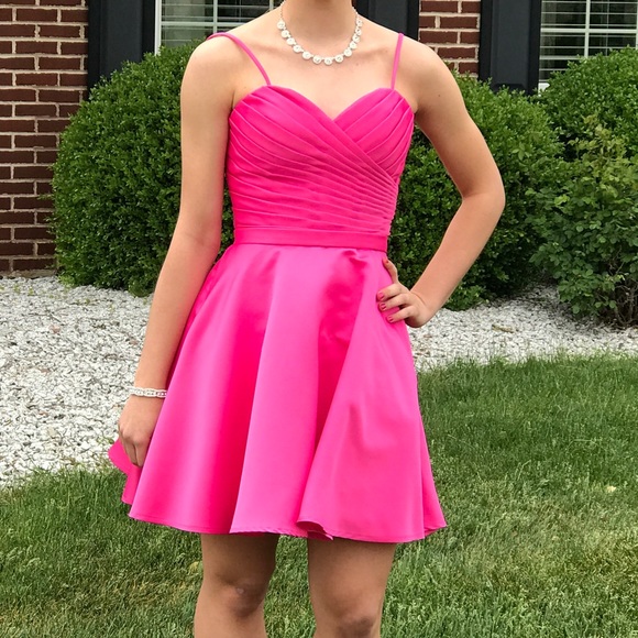 Mori Lee by Madelein Gardner Hot Pink Dress - Picture 2 of 3